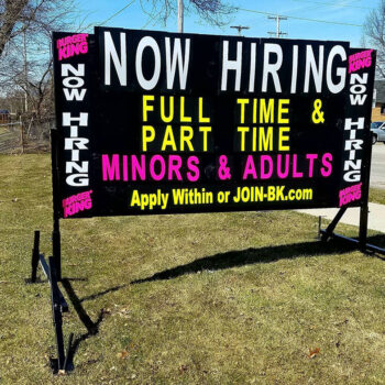 Hiring Black Sign Restaurant