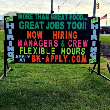 Portable Restaurant Sign for Hiring