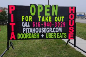 Portable Sign for Restaurant Take-Out