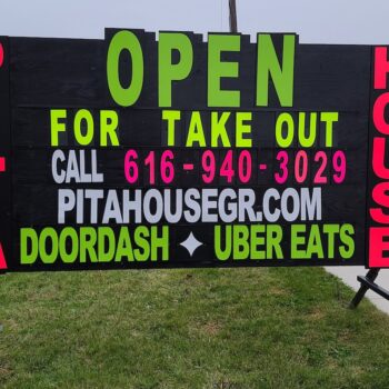 Portable Sign for Restaurant Take-Out