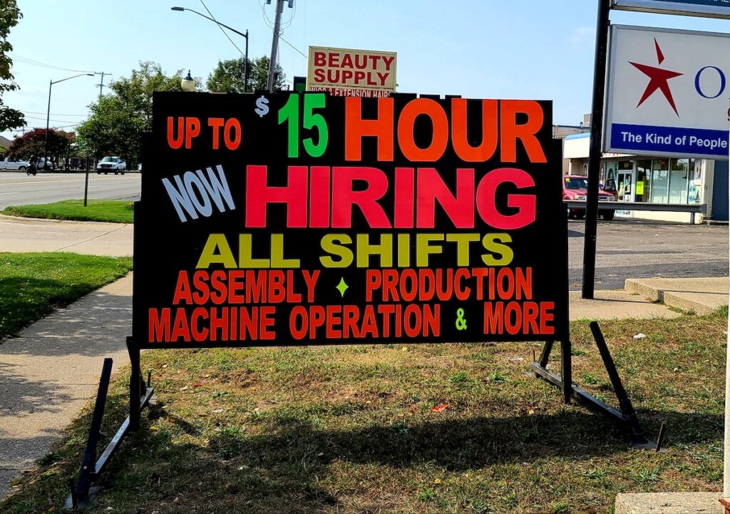 Portable Now Hiring Sign for Restaurant