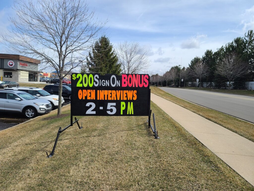 Interview and Hiring Portable Rental Sign