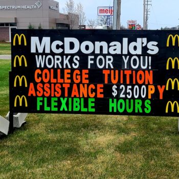 Portable Restaurant Hiring Rental Sign